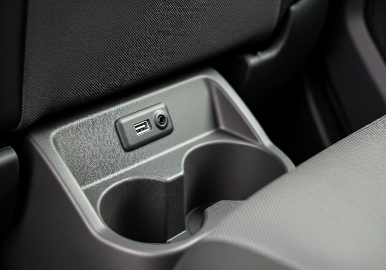 USB charging ports inside Ford Transit